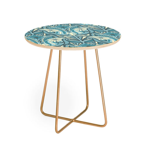 Jenean Morrison Mirror Image in Blue Round Side Table