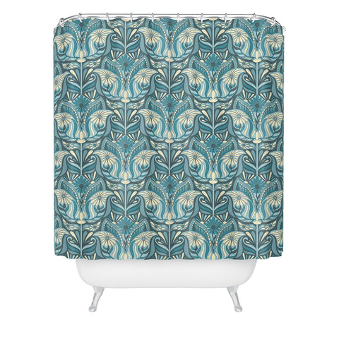 Jenean Morrison Mirror Image in Blue Shower Curtain
