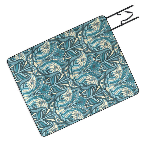 Jenean Morrison Mirror Image in Blue Picnic Blanket