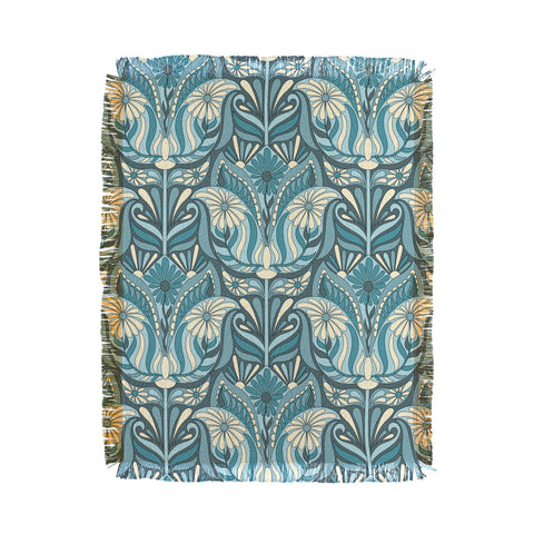 Jenean Morrison Mirror Image in Blue Throw Blanket