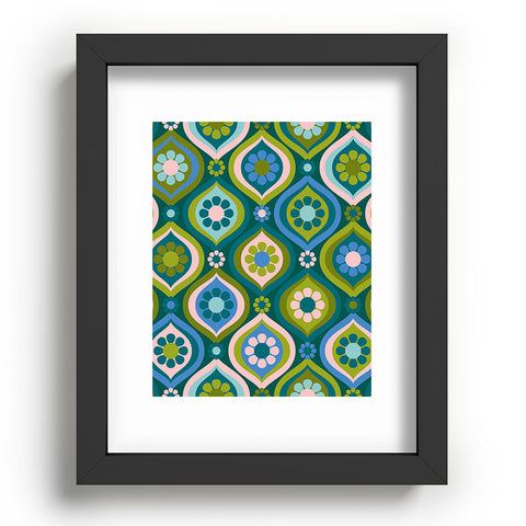 Jenean Morrison Ogee Floral Blue Recessed Framing Rectangle