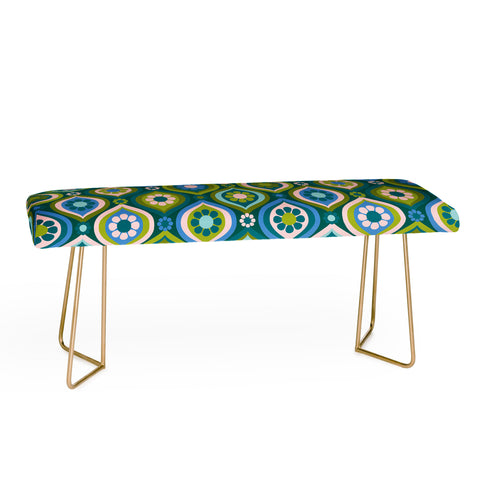 Jenean Morrison Ogee Floral Blue Bench