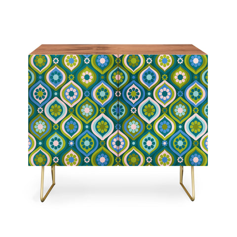 Jenean Morrison Ogee Floral Blue Credenza