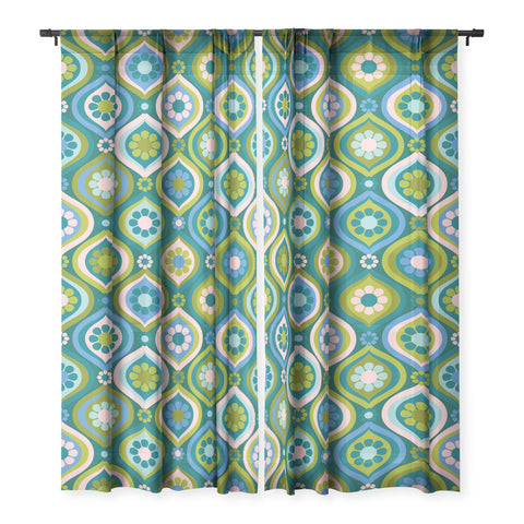 Jenean Morrison Ogee Floral Blue Sheer Non Repeat