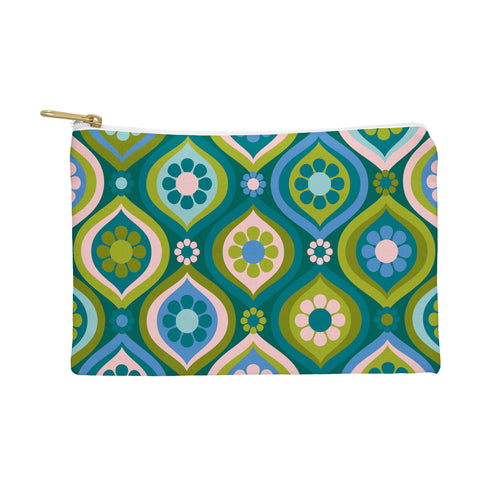 Jenean Morrison Ogee Floral Blue Pouch
