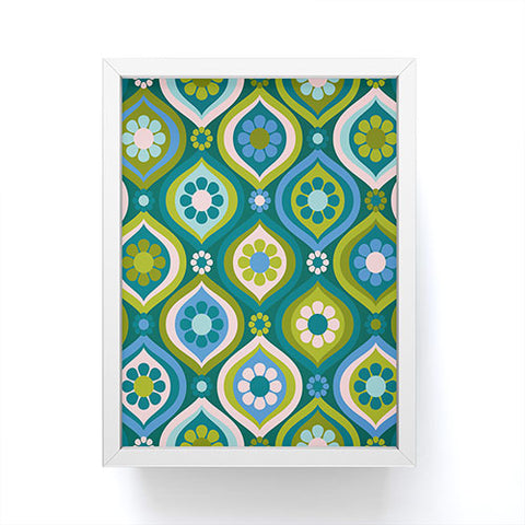 Jenean Morrison Ogee Floral Blue Framed Mini Art Print