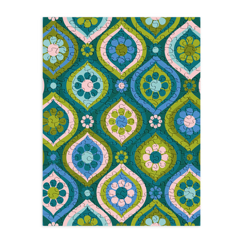 Jenean Morrison Ogee Floral Blue Puzzle