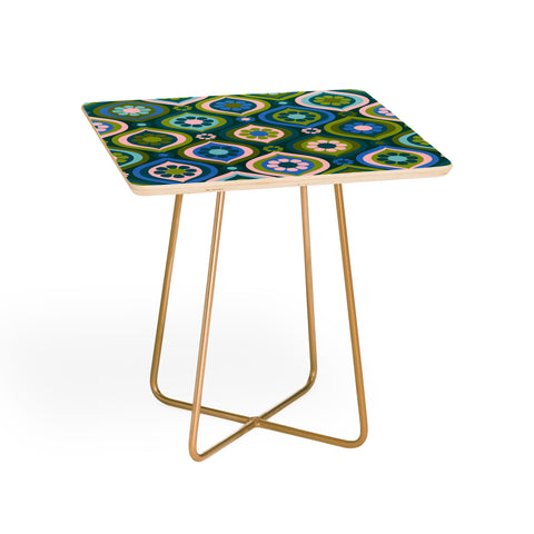 Jenean Morrison Ogee Floral Blue Side Table