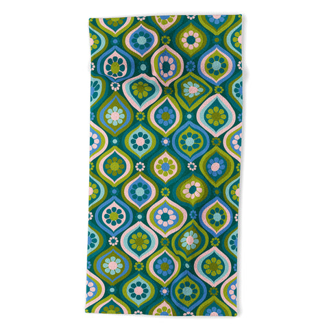 Jenean Morrison Ogee Floral Blue Beach Towel
