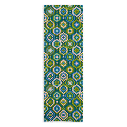 Jenean Morrison Ogee Floral Blue Yoga Towel
