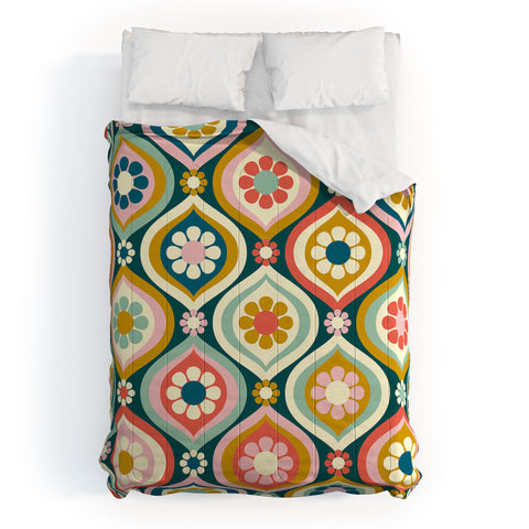 Jenean Morrison Ogee Floral Multicolor Comforter