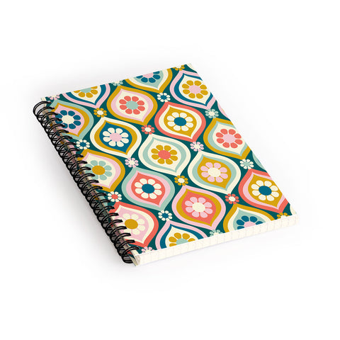 Jenean Morrison Ogee Floral Multicolor Spiral Notebook