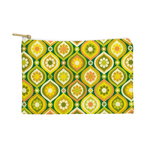 Jenean Morrison Ogee Floral Orange and Green Pouch