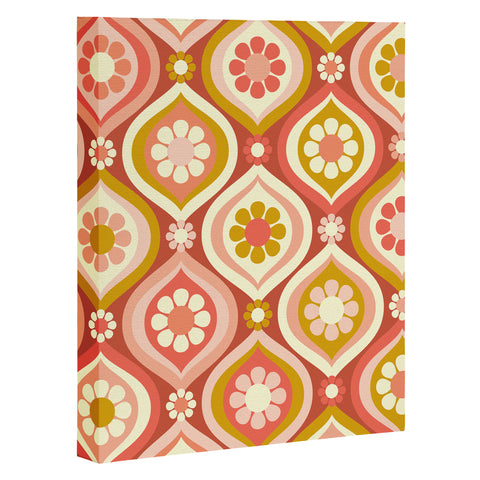 Jenean Morrison Ogee Floral Pink Art Canvas