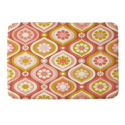 Jenean Morrison Ogee Floral Pink Memory Foam Bath Mat