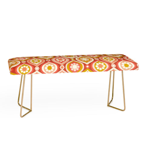 Jenean Morrison Ogee Floral Pink Bench