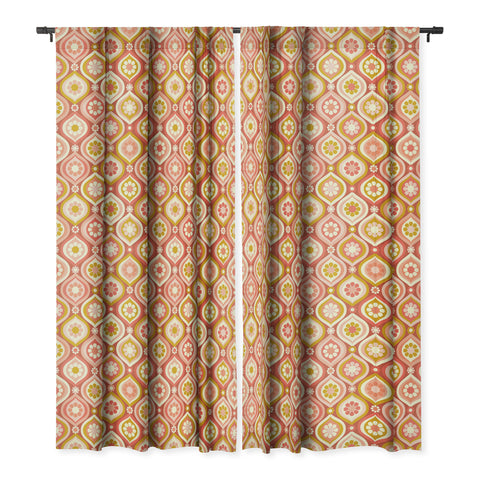 Jenean Morrison Ogee Floral Pink Blackout Window Curtain
