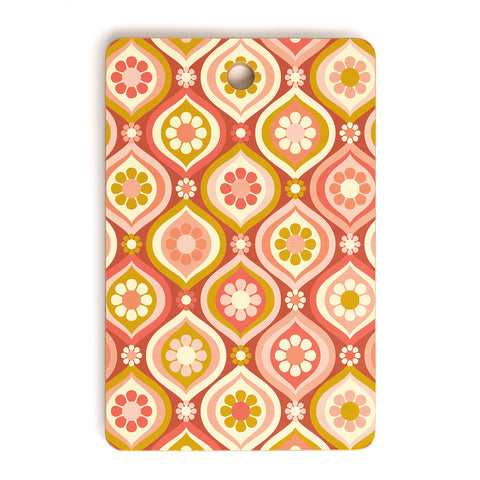 Jenean Morrison Ogee Floral Pink Cutting Board Rectangle
