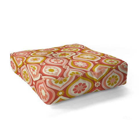 Jenean Morrison Ogee Floral Pink Floor Pillow Square