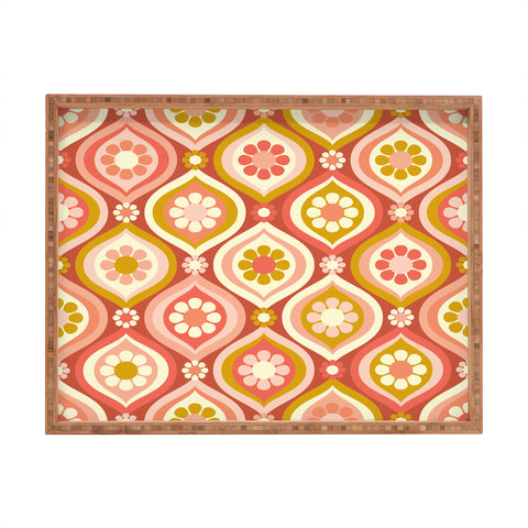 Jenean Morrison Ogee Floral Pink Rectangular Tray