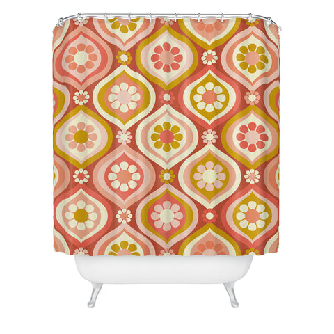 Jenean Morrison Ogee Floral Pink Shower Curtain