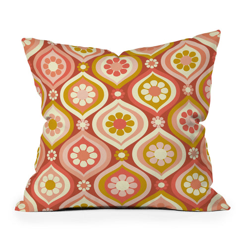 Jenean Morrison Ogee Floral Pink Throw Pillow