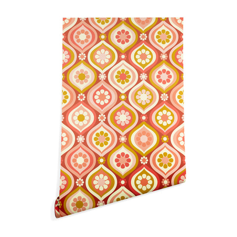 Jenean Morrison Ogee Floral Pink Wallpaper