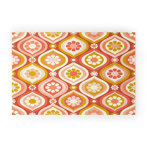 Jenean Morrison Ogee Floral Pink Welcome Mat