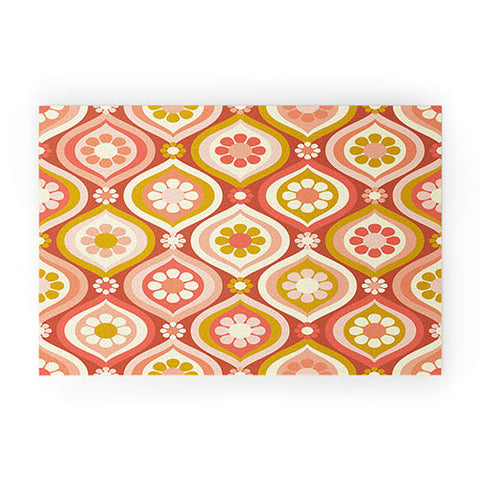 Jenean Morrison Ogee Floral Pink Welcome Mat