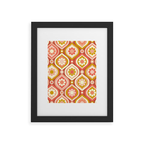 Jenean Morrison Ogee Floral Pink Framed Art Print