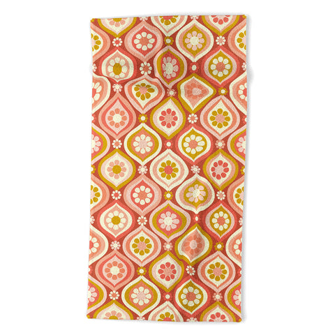 Jenean Morrison Ogee Floral Pink Beach Towel