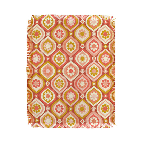 Jenean Morrison Ogee Floral Pink Throw Blanket