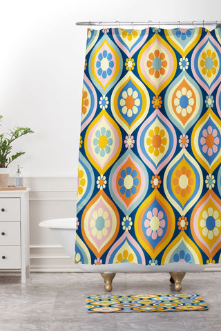 Jenean Morrison Ogee Floral Shower Curtain And Mat