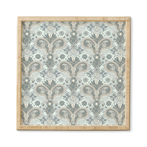 Jenean Morrison Paisley Damask Blue Framed Wall Art