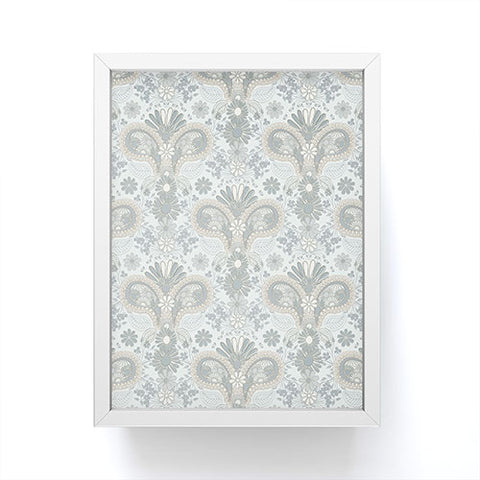 Jenean Morrison Paisley Damask Blue Framed Mini Art Print