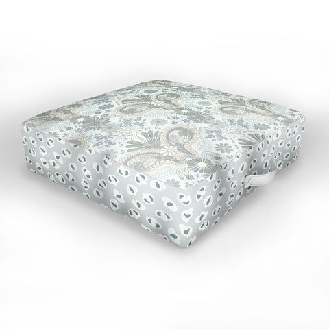 Jenean Morrison Paisley Damask Blue Outdoor Floor Cushion