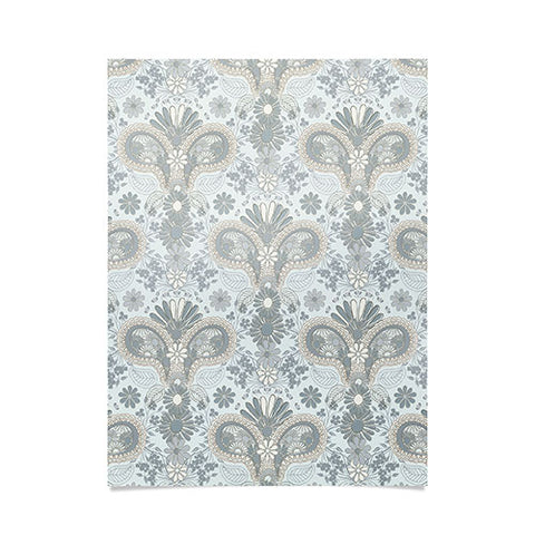 Jenean Morrison Paisley Damask Blue Poster