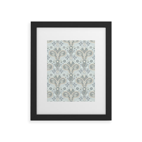 Jenean Morrison Paisley Damask Blue Framed Art Print