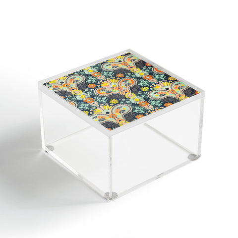 Jenean Morrison Paisley Damask in Navy Acrylic Box