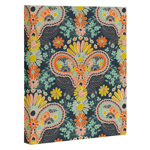 Jenean Morrison Paisley Damask in Navy Art Canvas