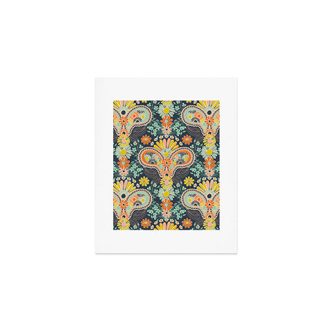Jenean Morrison Paisley Damask in Navy Art Print
