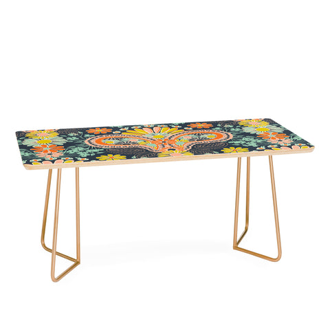 Jenean Morrison Paisley Damask in Navy Coffee Table