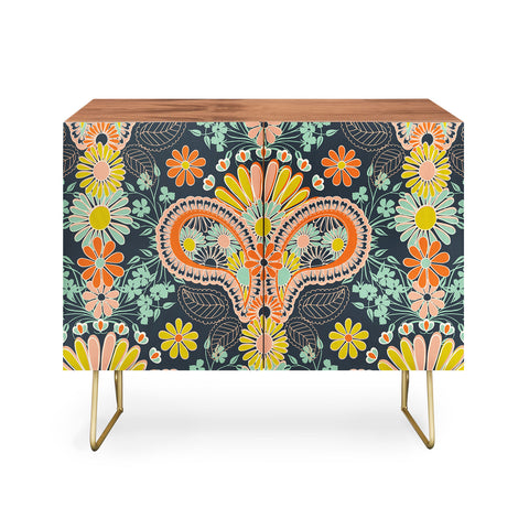 Jenean Morrison Paisley Damask in Navy Credenza