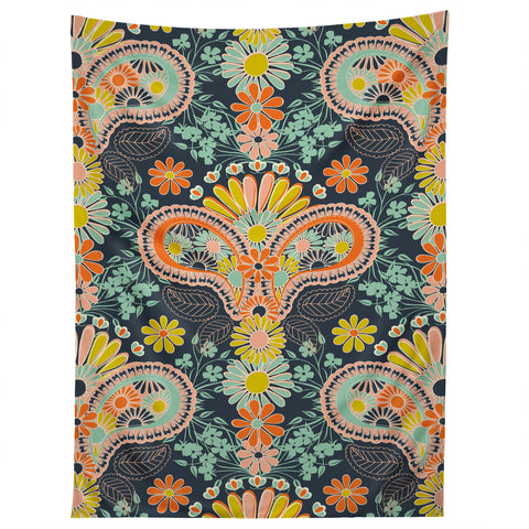 Jenean Morrison Paisley Damask in Navy Tapestry