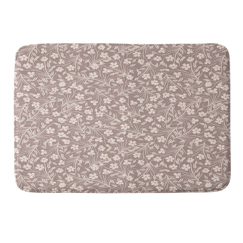 Jenean Morrison Pale Flower Memory Foam Bath Mat
