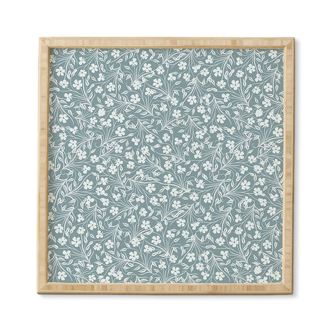 Jenean Morrison Pale Flower Blue Framed Wall Art