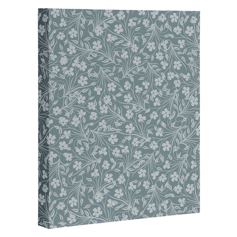 Jenean Morrison Pale Flower Blue Art Canvas
