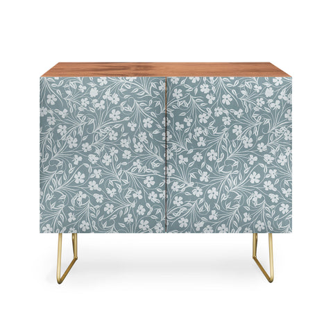 Jenean Morrison Pale Flower Blue Credenza