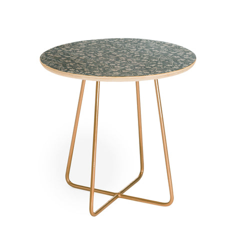 Jenean Morrison Pale Flower Blue Round Side Table