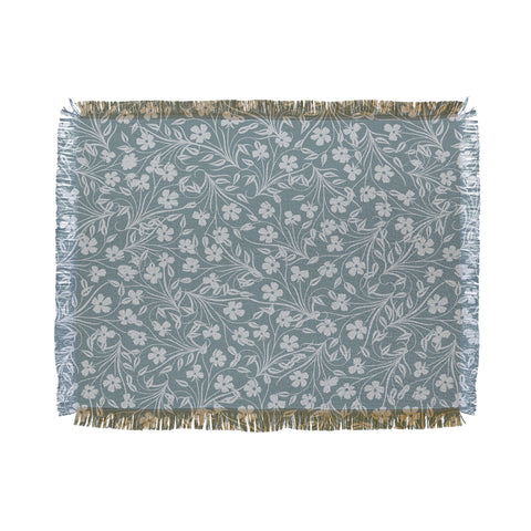Jenean Morrison Pale Flower Blue Throw Blanket
